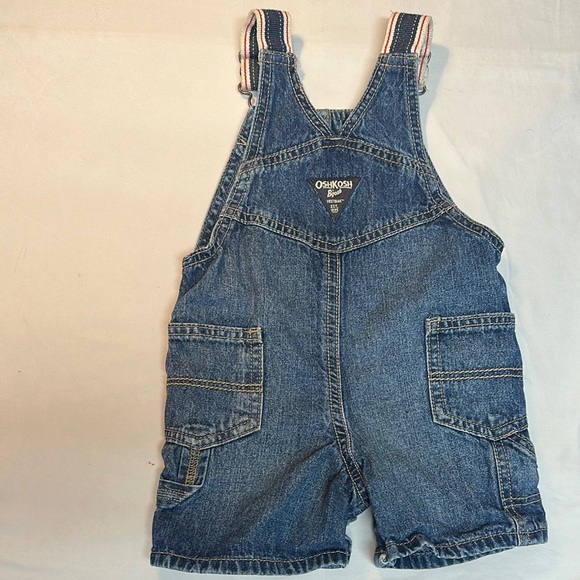 OshKosh B'gosh Blue Denim Short Overalls - Picture 3 of 5